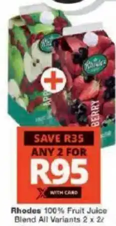 Checkers Rhodes 100% Fruit Juice Blend All Variants offer