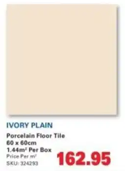 Cashbuild Ivory plain porcelain floor tile offer