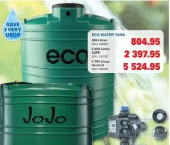 Cashbuild Eco water tank offer