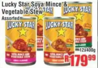 Devland Cash And Carry Lucky Star Soya Mince & Vegetable Stew Assorted offer