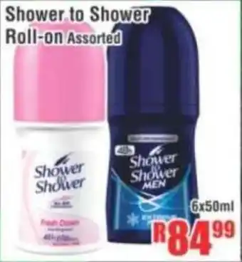 Devland Cash And Carry Shower to Shower Roll-on Assorted offer