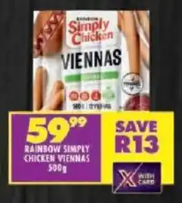 Shoprite Rainbow simply chicken viennas offer