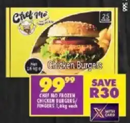 Shoprite Chef mo frozen chicken burgers fingers offer