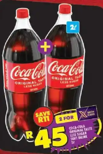 Shoprite Coca-cola original taste less sugar soft drink offer
