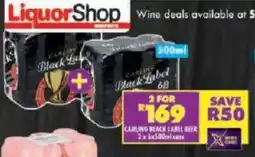 Shoprite Carling black label beer cans offer