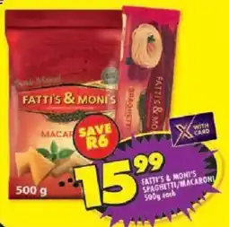 Shoprite Fatti's & moni's spaghetti/ macaroni offer