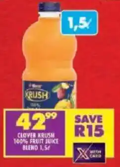 Shoprite Clover krush 100% fruit juice blend offer
