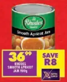 Shoprite Rhodes smooth apricot jam offer
