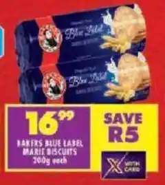 Shoprite Bakers blue label marie biscuits offer