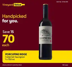 Makro’s liquor PORCUPINE RIDGE Cabernet Sauvignon offer