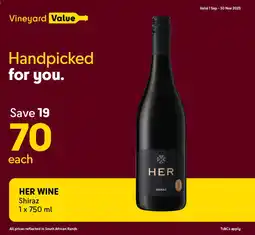 Makro’s liquor HER WINE Shiraz offer