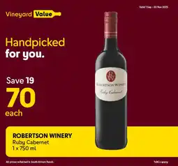 Makro’s liquor ROBERTSON WINERY Ruby Cabernet offer