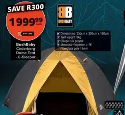 Checkers BushBaby Cederberg Dome Tent offer
