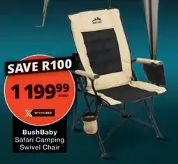 Checkers BushBaby Safari Camping Swivel Chair offer