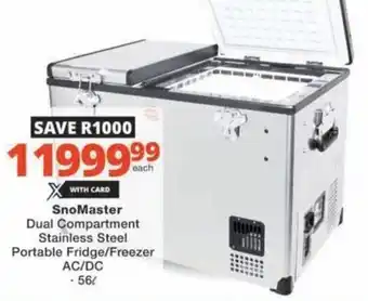 Checkers SnoMaster Dual Compartment Stainless Steel Portable Fridge/ Freezer offer