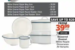 Checkers Seasonal Enamel White Ripple Dinnerware All Variants offer