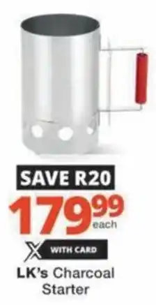 Checkers LK's Charcoal Starter offer