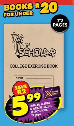 Shoprite Scholar A4 feint & margin college exercise book offer
