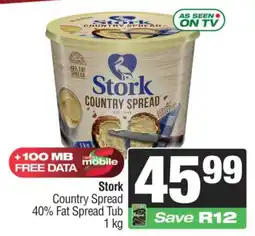 Spar Stork Country Spread 40% Fat Spread Tub offer