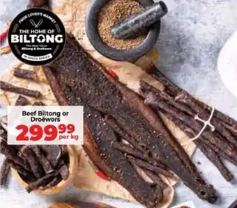 Food Lover's Market Beef Biltong or Droewors offer