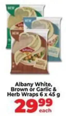 Food Lover's Market Albany White, Brown or Garlic & Herb Wraps offer
