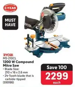 Makro RYOBI 1200 W Compound Mitre Saw offer