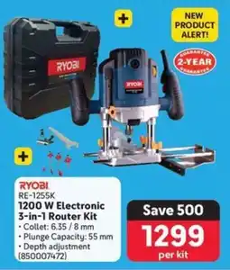 Makro RYOBI 1200 W Electronic 3-in-1 Router Kit offer