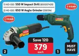 Makro RYOBI 550 W Impact Drill or 650 W Angle Grinder offer