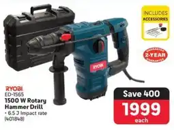 Makro RYOBI 1500 W Rotary Hammer Drill offer