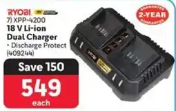Makro RYOBI 18 V Li-ion Dual Charger offer