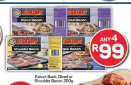 Pick n Pay Eskort Back, Diced or Shoulder Bacon 200g offer