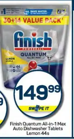 Pick n Pay Finish Quantum All-in-1 Max Auto Dishwasher Tablets Lemon 44s offer
