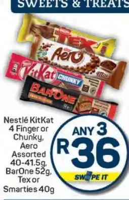 Pick n Pay Nestle KitKat, Aero, BarOne, Tex, Smarties offer