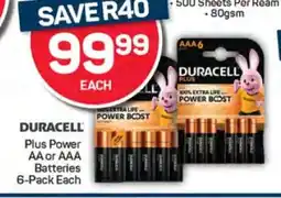 Pick n Pay Duracell Plus Power AA or AAA Batteries 6-Pack Each offer