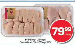 Pick n Pay PnP Fresh Chicken Drumsticks 6's or Wings 12's offer