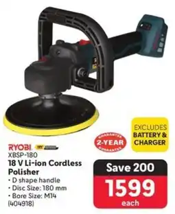 Makro RYOBI 18 V Li-ion Cordless Polisher offer