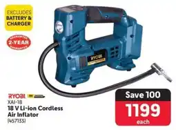 Makro RYOBI 18 V Li-ion Cordless Air Inflator offer