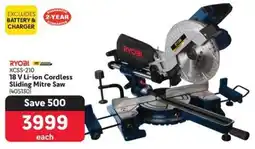 Makro RYOBI 18 V Li-ion Cordless Sliding Mitre Saw offer