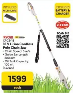 Makro RYOBI 18 V Li-ion Cordless Pole Chain Saw offer