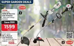 Makro RYOBI 1000 W Electric Line Trimmer or 30 cc Petrol Line Trimmer offer
