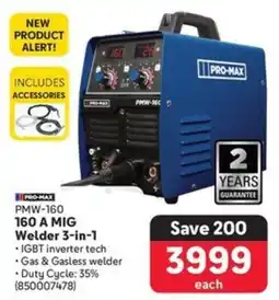 Makro PRO-MAX 160 A MIG Welder 3-in-1 offer