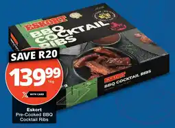 Checkers Eskort Pre-Cooked BBQ Cocktail Ribs offer