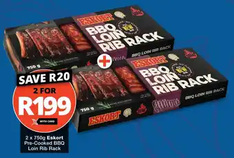 Checkers Eskort Pre-Cooked BBQ Loin Rib Rack offer