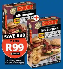 Checkers Eskort Frozen Rib Burgers offer