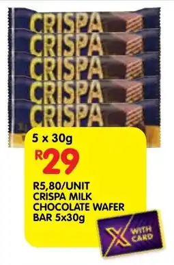 Shoprite Crispa milk chocolate wafer bar offer