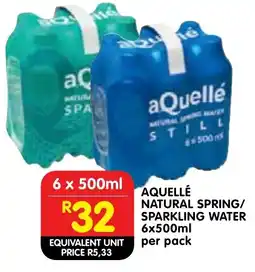 Shoprite Aquellé natural spring/ sparkling water offer