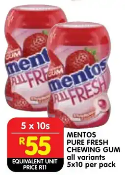 Shoprite Mentos pure fresh chewing gum offer