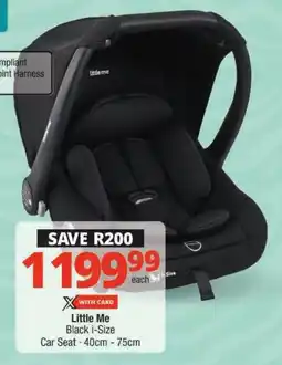 Checkers Little Me Black i-Size Car Seat offer