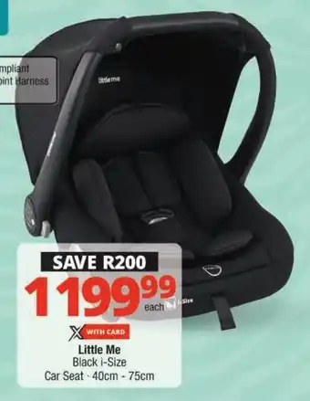 Checkers Little Me Black i-Size Car Seat offer