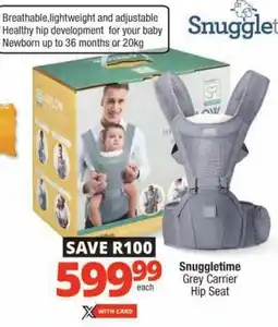 Checkers Snuggletime Grey Carrier Hip Seat offer
